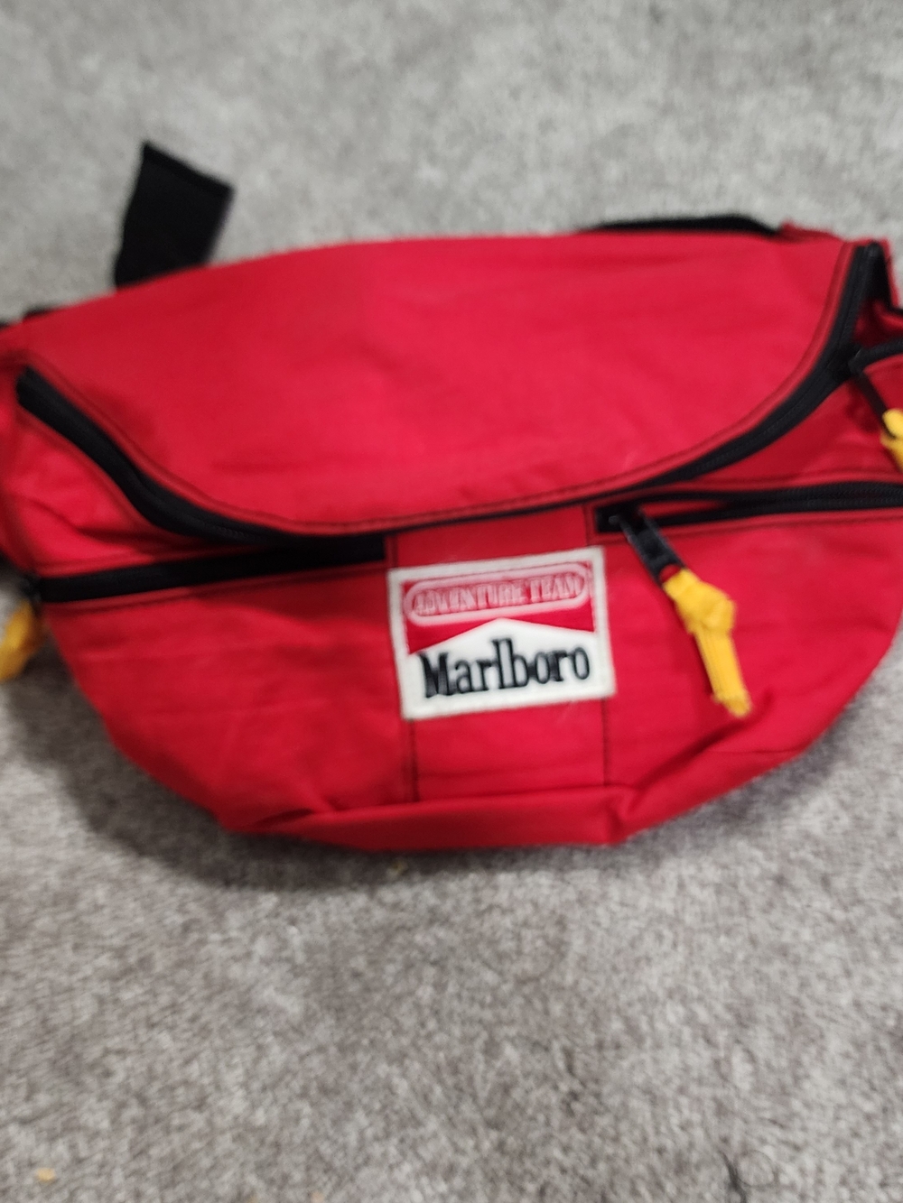 Marlboro Red Belt Bag with Yellow Pulls